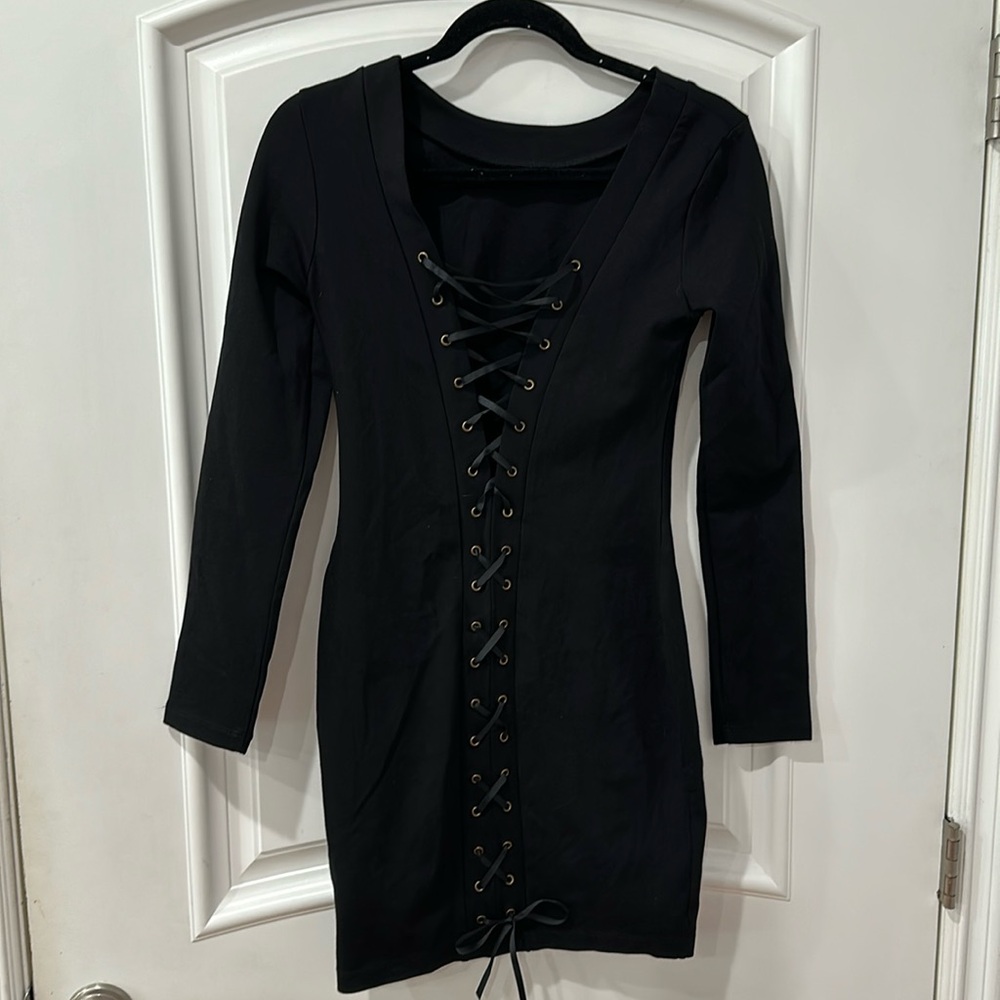 Vijo couture front tie mini dress size M